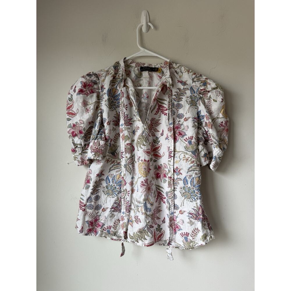 Polo Ralph Lauren Sz 10 Ladies Lauren Floral Top Paisley Blouse Shirt